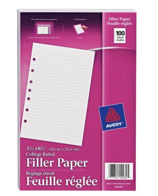 5.5 x 8.5 Binder Filler Paper 100 Sheets 14230