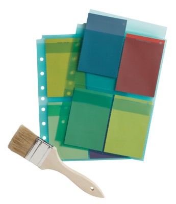 MSHO 5" X 8" Mini Secure Top Page Protectors with 4-Pockets, 5 Pack, Blue, Polypropylene 14535