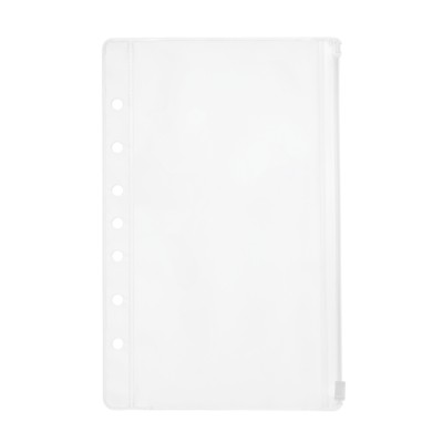 MSHO 5.5" X 8.5" Mini Zipper Pocket, 7-Hole Punch, Clear, Non-Glare 14538