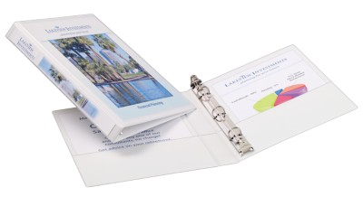 .5" Mini 5.5" X 8.5" Durable View Binder with Round Ring, White 27726