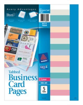 Tabbed Business Card Pages 76004