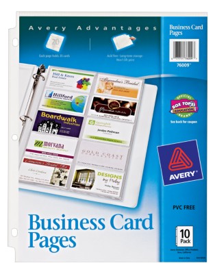 Untabbed Business Card Pages 76009