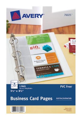 Untabbed Business Card Pages 76025