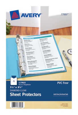 5-1/2" x 8-1/2" Heavyweight Sheet Protectors 77007