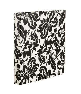 MSHO Extra Wide Printed Paper Binder with 1" Slant Ring, Black Damask Print 79231