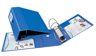 Heavy Duty Binder with 5" One Touch EZD Ring and Label Holder, Blue, PVC Free 79896