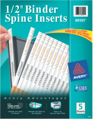 1/2" Binder Spine Inserts 89101