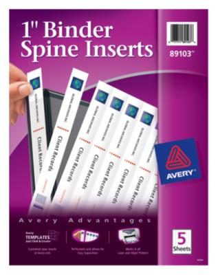 1" Binder Spine Inserts 89103