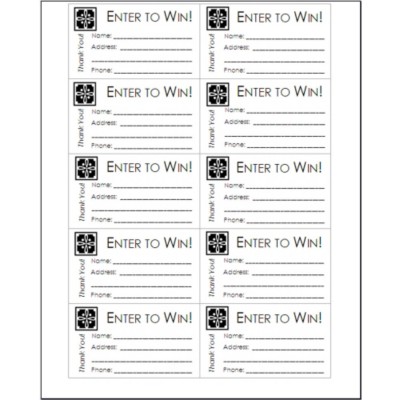 Free Ticket Templates on For Black Design Raffle Ticket No Stub On Business Card  10 Per Sheet