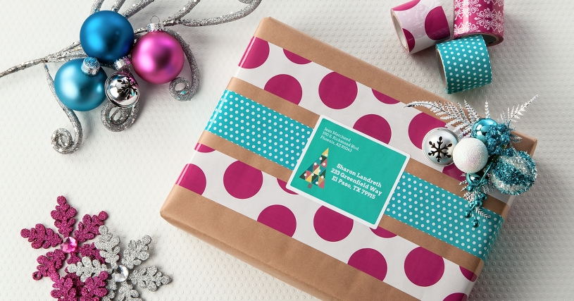 Holiday shipping package labeling