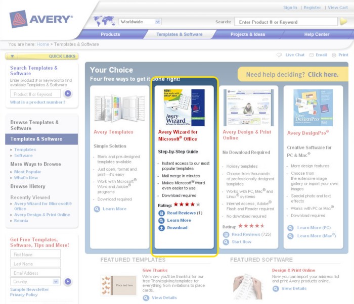 avery wizard mac free download