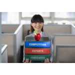 Woman Holding Tidy Project Binders and Apple