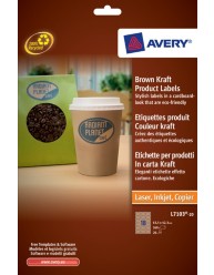 Etichette per prodotti in carta Kraft effetto cartone, ovali, 63.5 x 42.3 mm