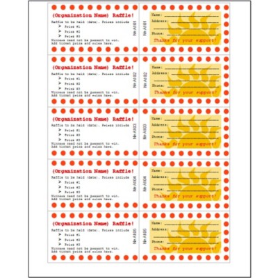 Free Ticket Templates on Avery Avery Sun Design Raffle Ticket With Stub On Business Card  10