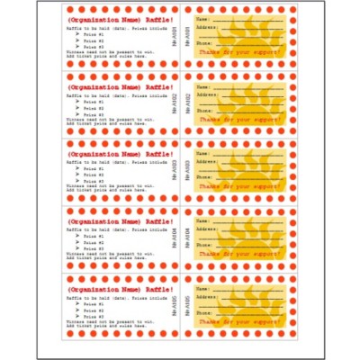 Free Ticket Templates on Avery Avery Sun Design Raffle Ticket With Stub On Business Card  10