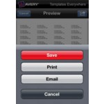 Avery Templates Everywhere App Print Screen
