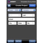 Avery Templates Everywhere App Create Project Screen