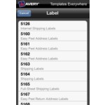 Avery Templates Everywhere App Template List Screen