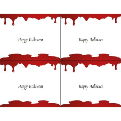 Halloween Dripping Blood Postcard, 4 per sheet