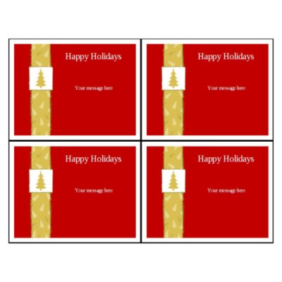 Christmas Tree Postcard, 4 per sheet