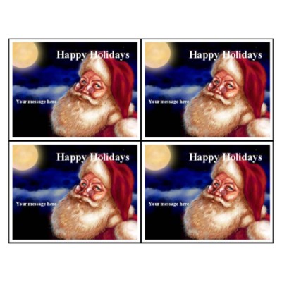 Santa Postcard, 4 per sheet