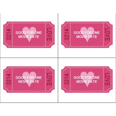 Love Coupon on Postcard, 4 per sheet, Wide