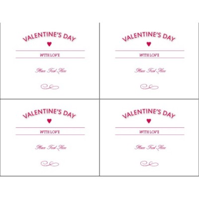 Valentine's Day with Love Postcard, 4 per sheet