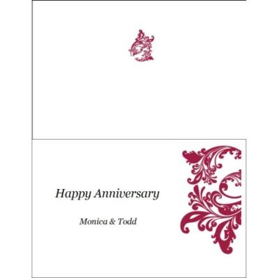 Elegant Flourish Anniversary Card ,1 per sheet