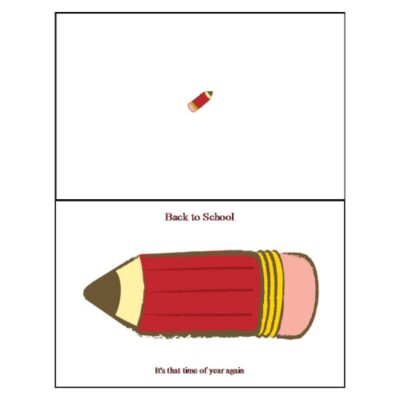 School Half-Fold Greeting Card - Wide