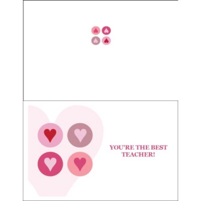 Valentine Hearts Half-Fold Card - Wide
