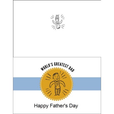 Retro Dad Father's Day Half-Fold Card, 1 per sheet, Wide