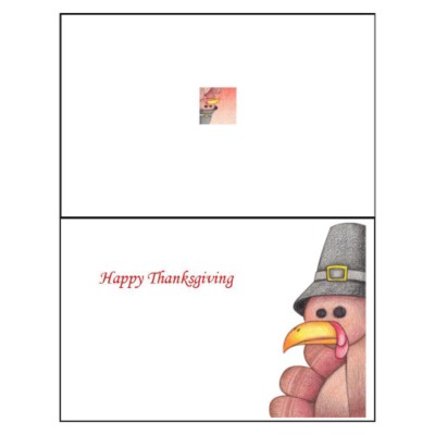Thanksgiving Turkey Half-Fold Greeting Card