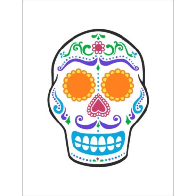 Day of the Dead Skull T-Shirt Transfer , 1 per sheet