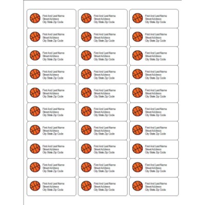 Basketball Address Labels, 30 per sheet