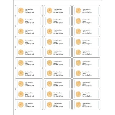 Orange Flower Address Labels, 30 per sheet