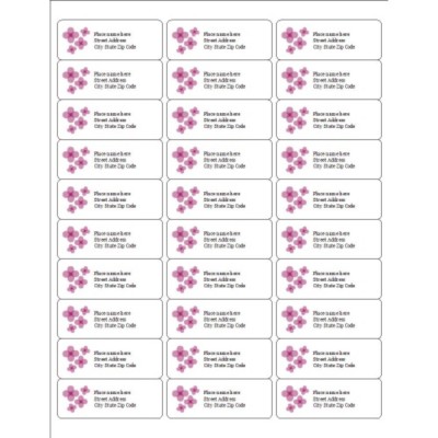 Mother's Day Address Label with Red Flowers, 30 per sheet