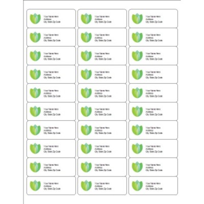 Green Blossom Address Label, 30 per sheet