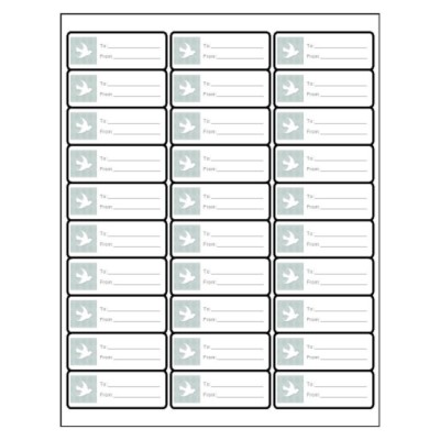 Holiday Peace Dove Gift Label, 30 per sheet