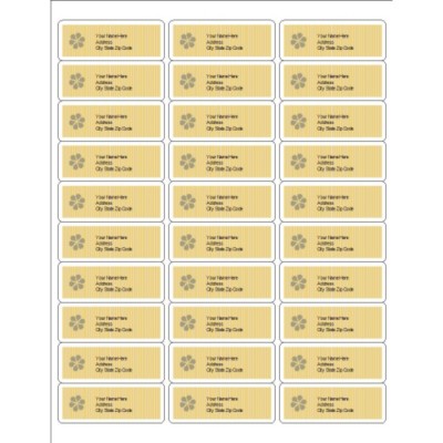Beige Background with Ribbon Design, Address Labels, 30 per sheet