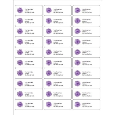 Purple Background Address Labels, 30 per sheet