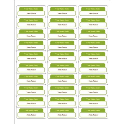 Green Organizing ID Labels, 30 per sheet