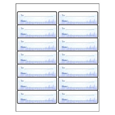 Winter Snow Scene Gift Label, 14 per sheet