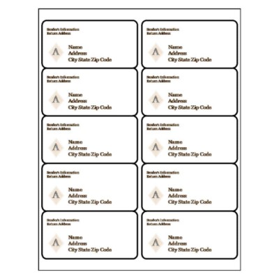 Beige Design Shipping Label, 10 per sheet