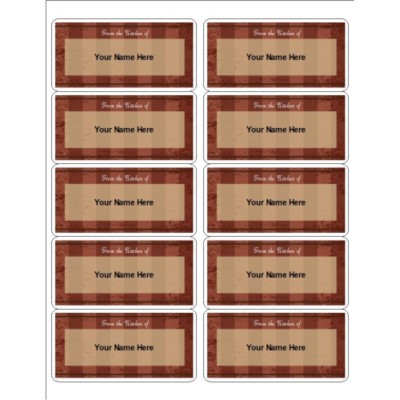 Red Stripe Canning Labels, 6 per sheet
