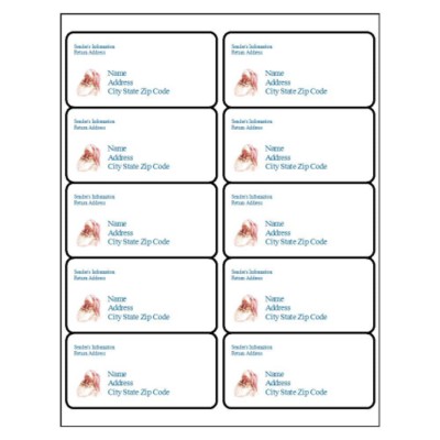Santa Shipping Label, 10 per sheet