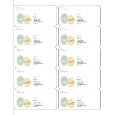 Easter Eggs Shipping Labels, 6 per sheet