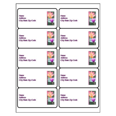 Water Lily Shipping Label, 10 per sheet