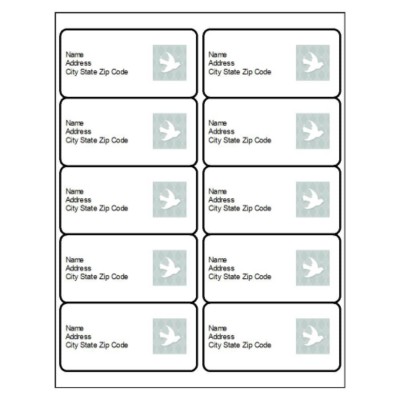 Holiday Peace Dove Shipping Label, 10 per sheet