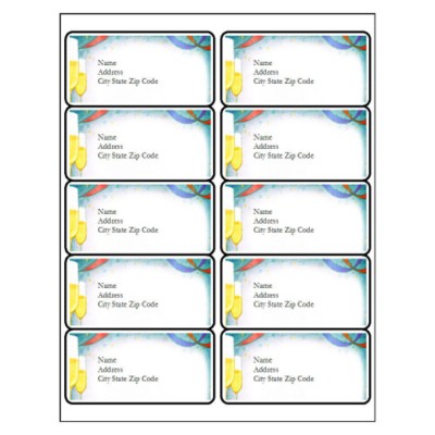 New Year's Party Shipping Label, 10 per sheet