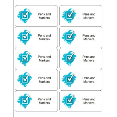 Blue Splatter Organizing Labels, 10 per sheet